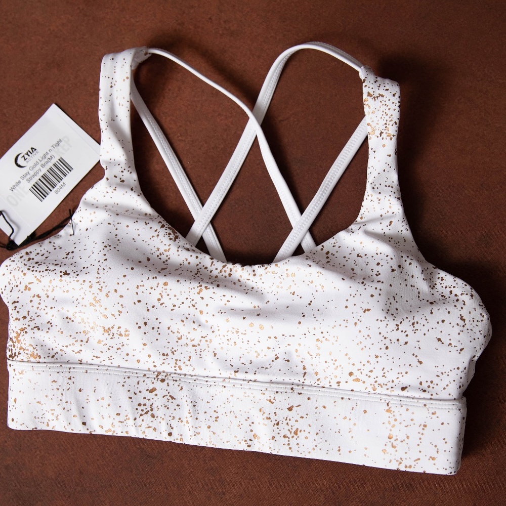 White Stay Gold Light n' Tight Strappy Bra